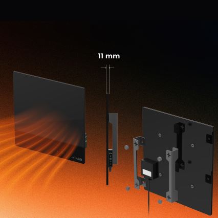 AENO - Panneau infrarouge électrique intelligent 500 W minuterie/thermostat Wi‑Fi blanc