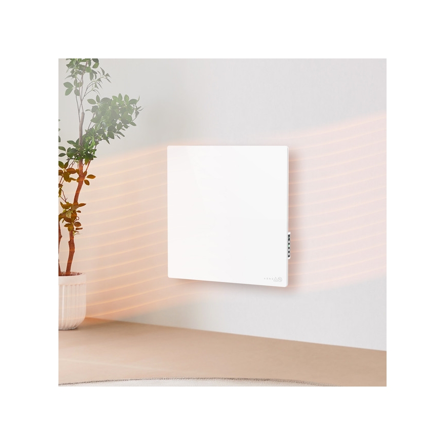 AENO - Panneau infrarouge électrique intelligent 500W minuterie/thermostat Wi-Fi blanc