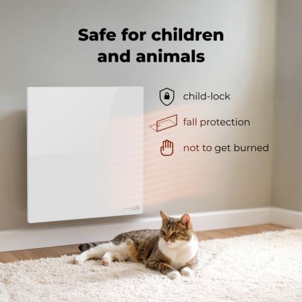 AENO - Panneau infrarouge électrique intelligent 500W minuterie/thermostat Wi-Fi blanc