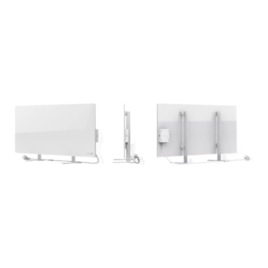 AENO - Panneau infrarouge électrique intelligent avec écran LED 700W minuterie/thermostat IP44 Wi-fi blanc