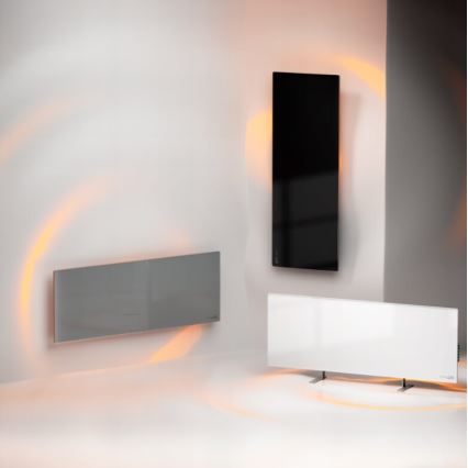 AENO - Panneau infrarouge électrique intelligent avec écran LED 700W minuterie/thermostat IP44 Wi-fi blanc