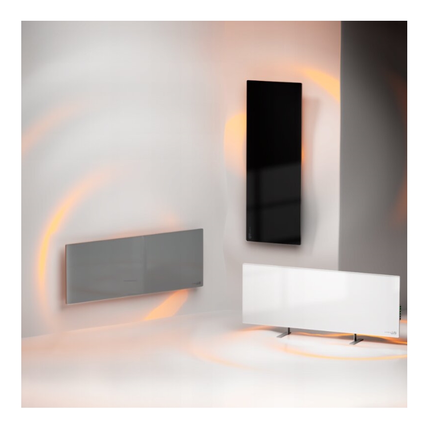 AENO - Panneau infrarouge électrique intelligent avec écran LED 700W minuterie/thermostat IP44 Wi-fi blanc