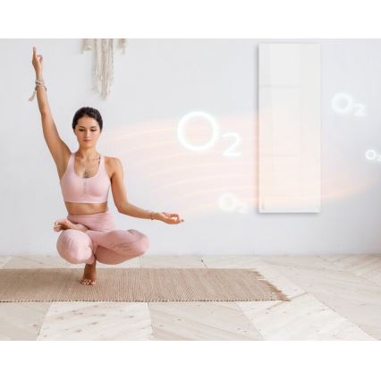 AENO - Panneau infrarouge électrique intelligent 700 W, minuterie/thermostat, IP44, Wi-fi, blanc