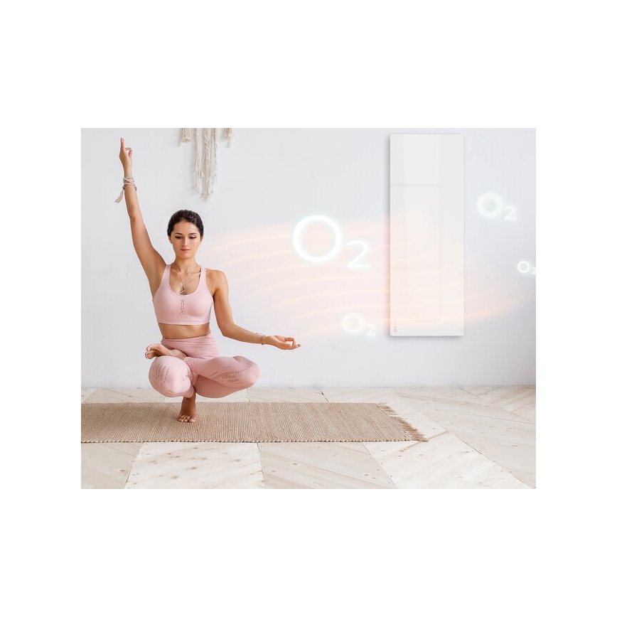 AENO - Panneau infrarouge électrique intelligent 700 W, minuterie/thermostat, IP44, Wi-fi, blanc