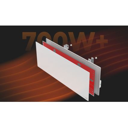 AENO - Panneau infrarouge électrique intelligent 700 W, minuterie/thermostat, IP44, Wi-fi, blanc