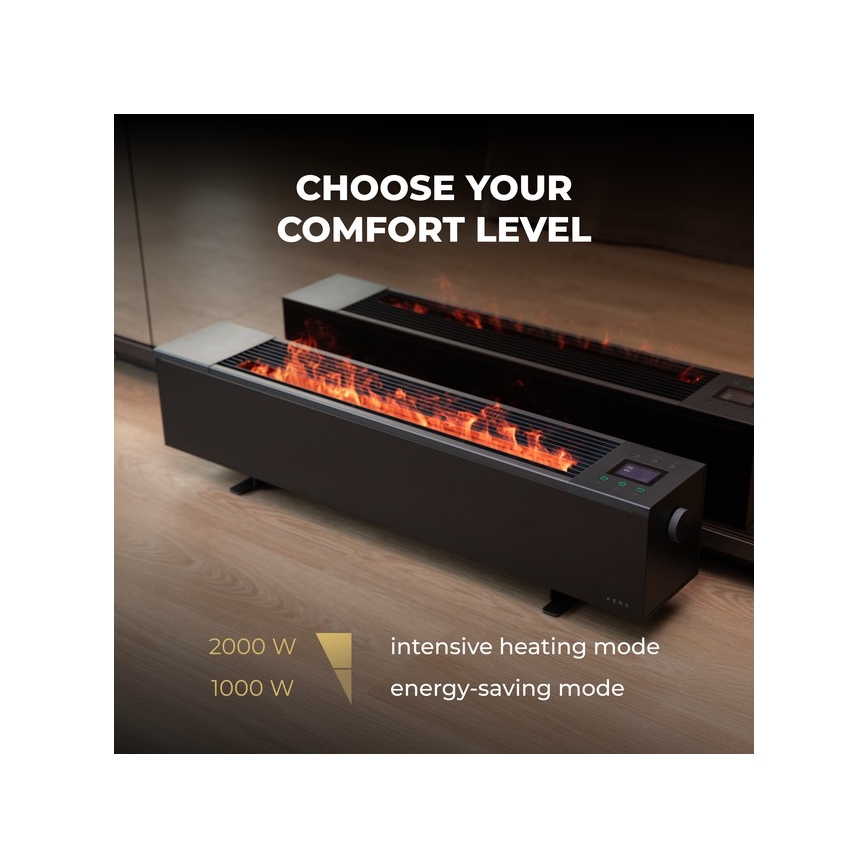 AENO - Radiateur électrique intelligent / convecteur 1000/2000 W noir