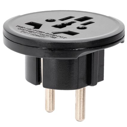 Aigostar - Adaptateur de voyage pour l'UE, noir