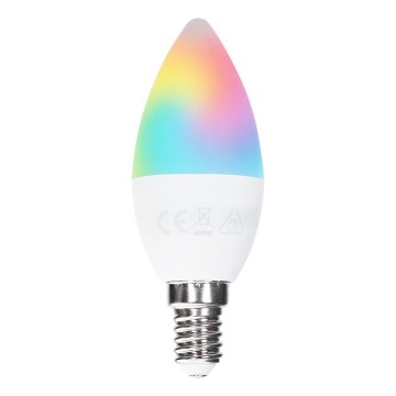 Aigostar - Ampoule LED RGBW dimmable C37 E14/6W/230V 3000K + télécommande