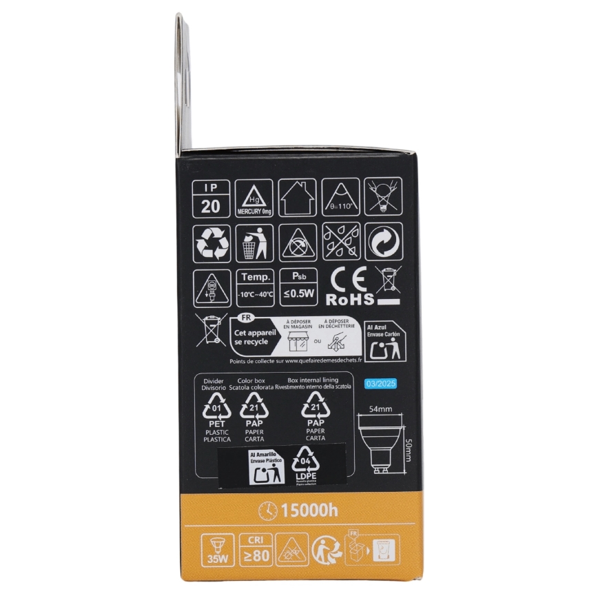 Aigostar - Ampoule LED RGBW dimmable GU10/4,8W/230V 3000K + télécommande