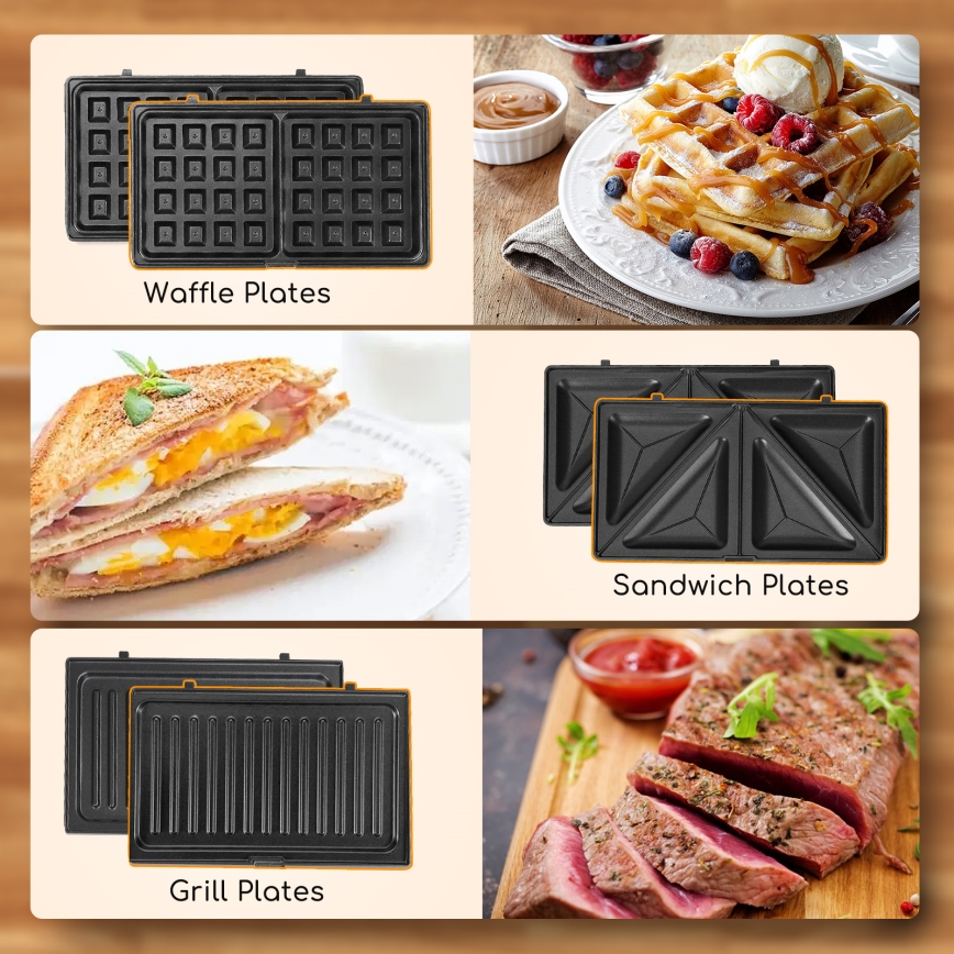 Aigostar - Appareil à croque-monsieur 800W/230V noir