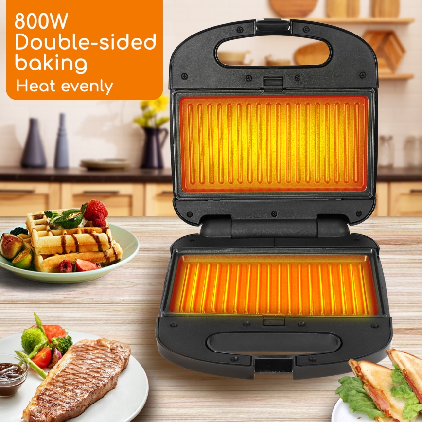 Aigostar - Appareil à croque-monsieur 800W/230V noir