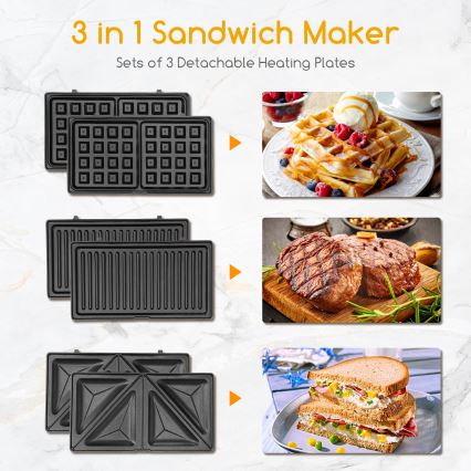 Aigostar - Appareil à croque-monsieur 800W/230V noir