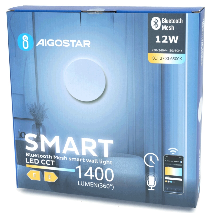 Aigostar - Applique murale à intensité variable MESH Connecté LED/12W/230V 2700-6500K blanc