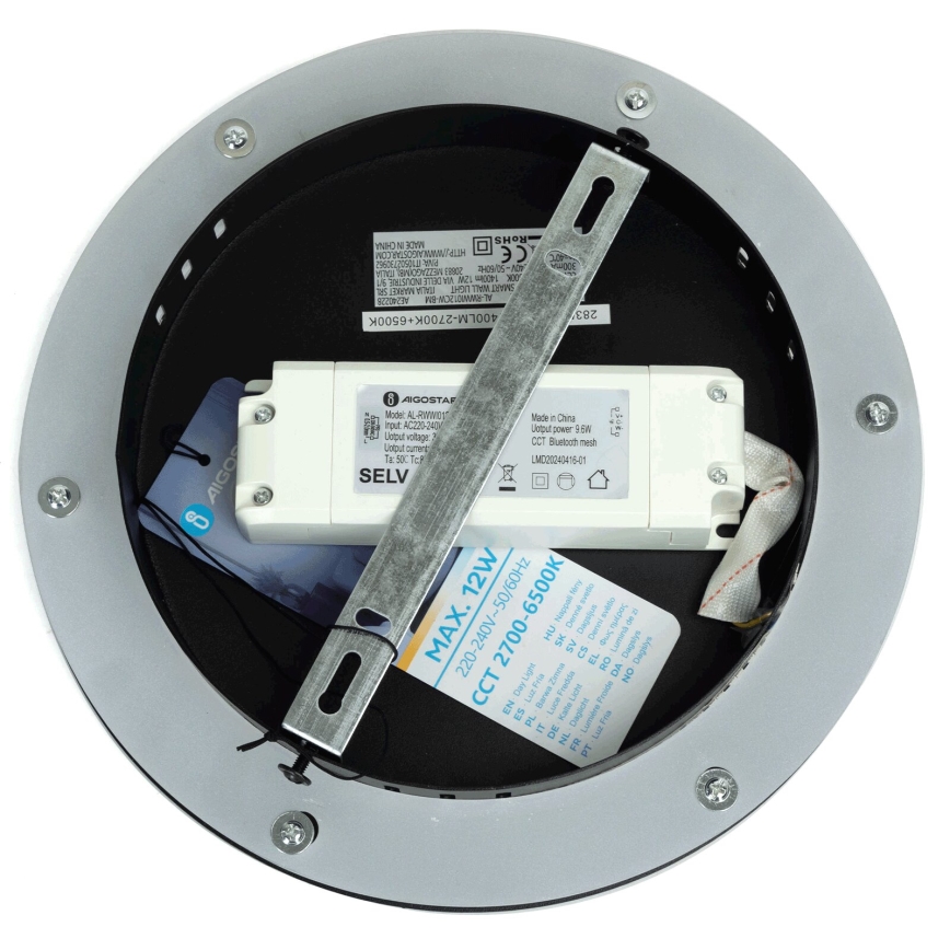 Aigostar - Applique murale à intensité variable MESH Connecté LED/12W/230V 2700-6500K noir