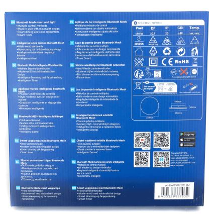 Aigostar - Applique murale à intensité variable MESH Connecté LED/12W/230V 2700-6500K noir