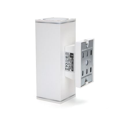 Aigostar - Applique murale d'extérieur 2xGU10/230V IP65 blanche angulaire