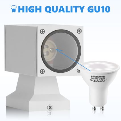 Aigostar - Applique murale d'extérieur 2xGU10/230V IP65 blanche angulaire