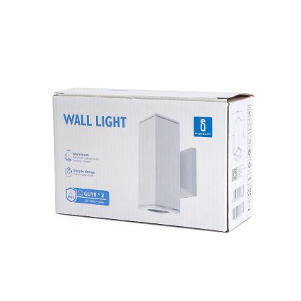 Aigostar - Applique murale d'extérieur 2xGU10/230V IP65 blanche angulaire