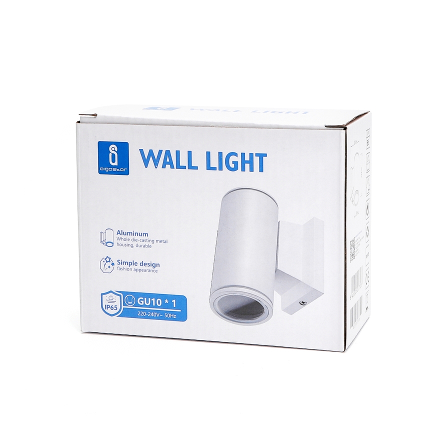 Aigostar - Applique murale extérieure 1xGU10/230V IP65 blanche ronde
