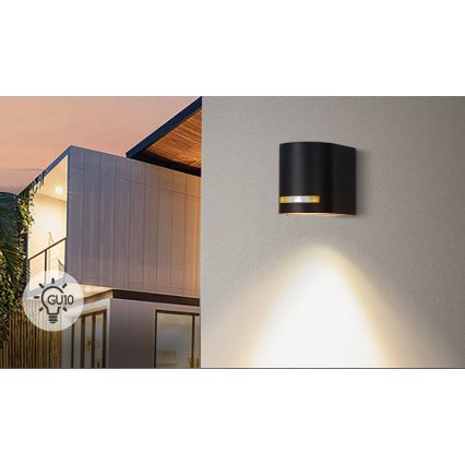 Aigostar - Applique murale extérieure 1xGU10/35W/230V noir IP54