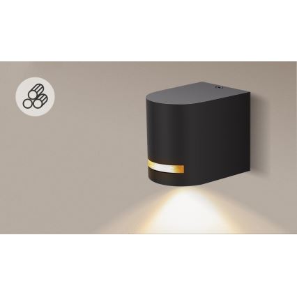 Aigostar - Applique murale extérieure 1xGU10/35W/230V noir IP54