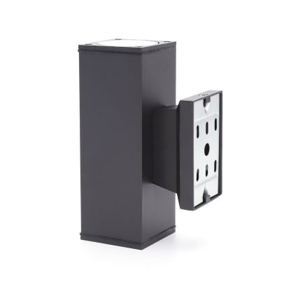 Aigostar - Applique murale extérieure 2xGU10/230V noir IP65 carré