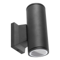 Aigostar - Applique murale extérieure ronde 2xGU10/35W/230V noire IP65