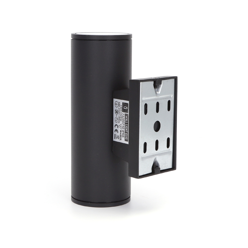 Aigostar - Applique murale extérieure ronde 2xGU10/35W/230V noire IP65