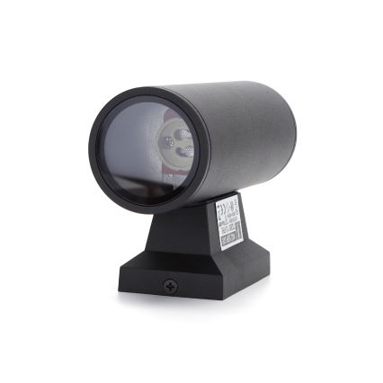 Aigostar - Applique murale extérieure ronde 2xGU10/35W/230V noire IP65