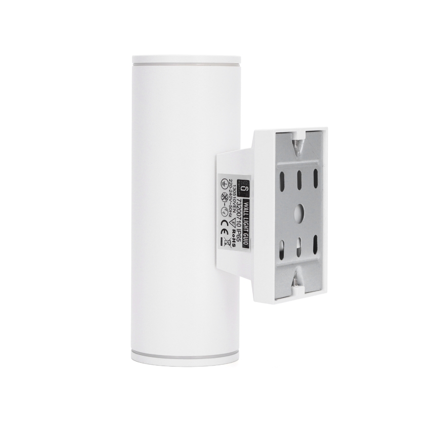 Aigostar - Applique murale extérieure ronde blanche 2xGU10/230V IP65