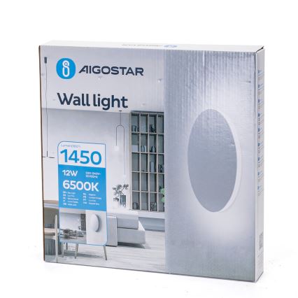 Aigostar - Applique murale LED 12W 230V 6500K 25 cm blanche