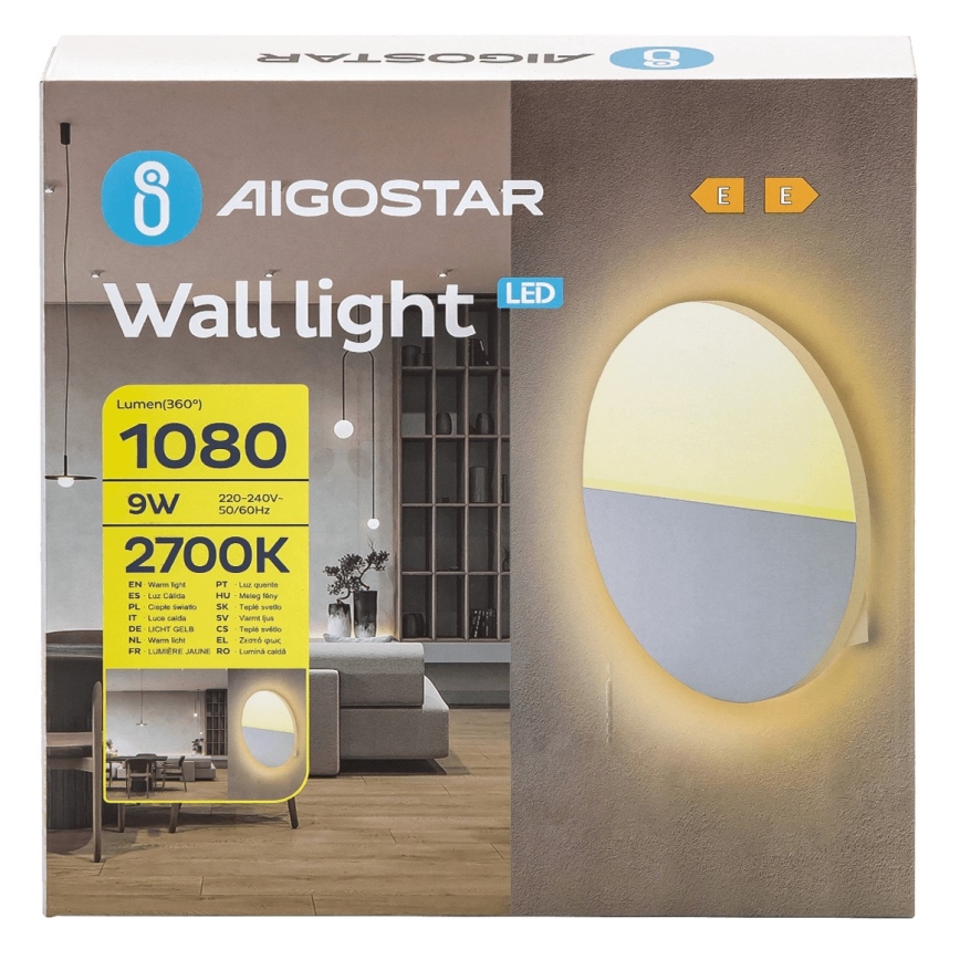 Aigostar - Applique murale LED/9W/230V 2700K blanc