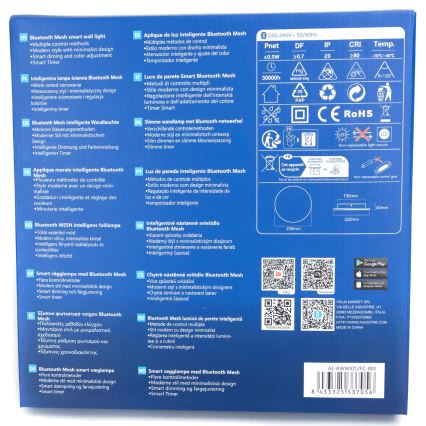 Aigostar - Applique murale à intensité variable MESH RGBW Smart LED/12W/230V 2700-6500K noir + Télécommande