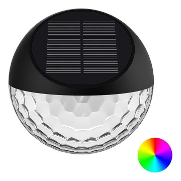 Aigostar - Applique murale solaire RGB LED/2W/1,2V noir IP44