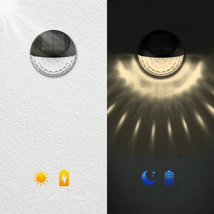 Aigostar - Applique murale solaire RGB LED/2W/1,2V noir IP44