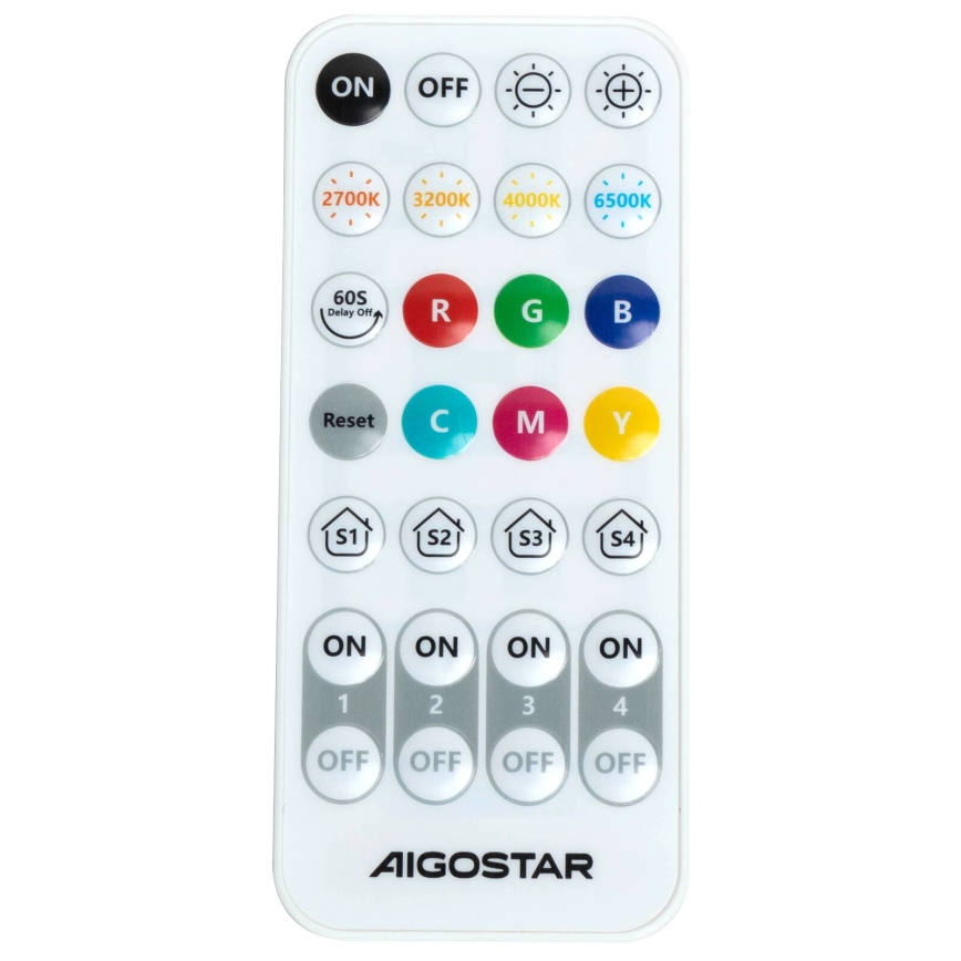 Aigostar - Applique murale RGBW à intensité variable MESH Smart LED/12W/230V 2700-6500K blanc + Télécommande