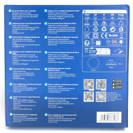 Aigostar - Applique murale RGBW à intensité variable MESH Smart LED/12W/230V 2700-6500K blanc + Télécommande
