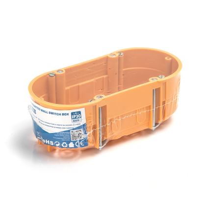 Aigostar - Boîte d'encastrement double pour installation encastrée, orange