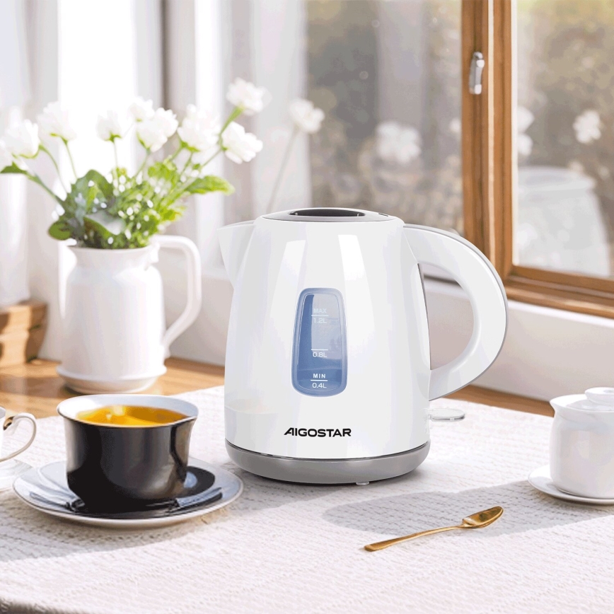 Aigostar - Bouilloire 1,2l 2200W/230V blanc