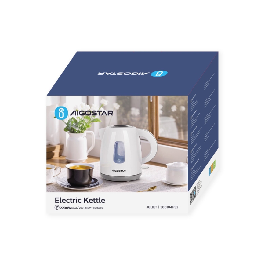 Aigostar - Bouilloire 1,2l 2200W/230V blanc