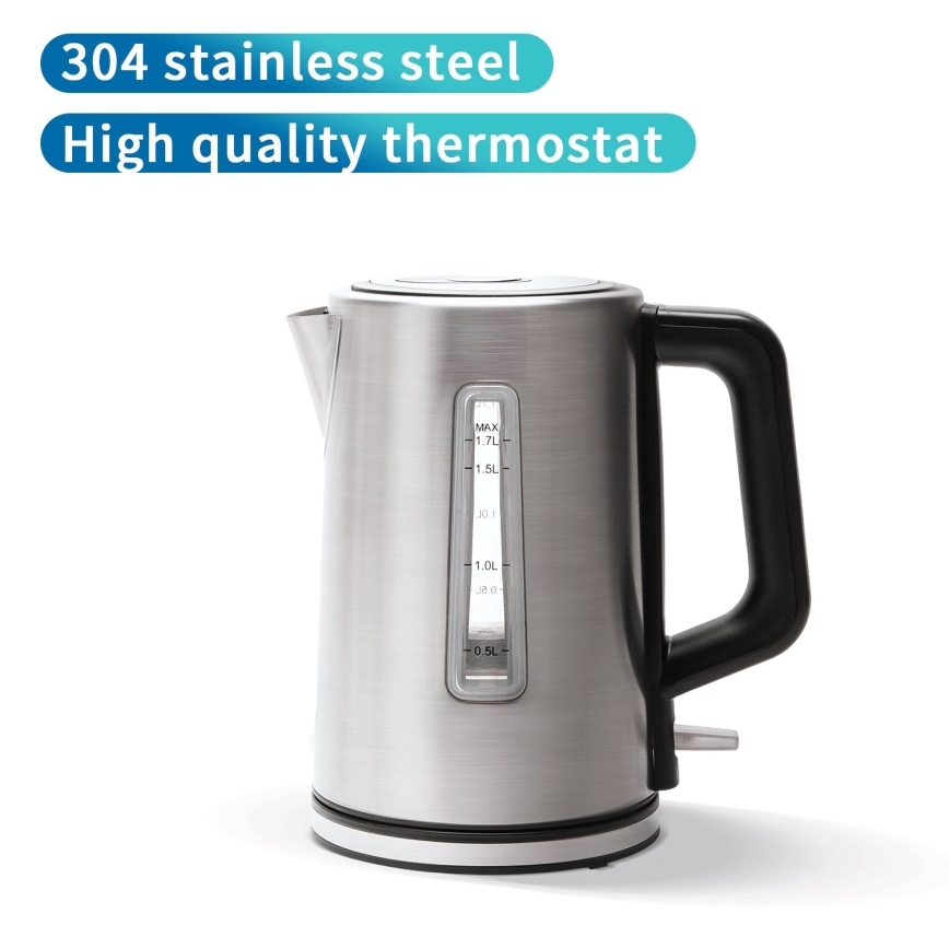 Aigostar - Bouilloire 1,7l 2200W/230V chrome mat