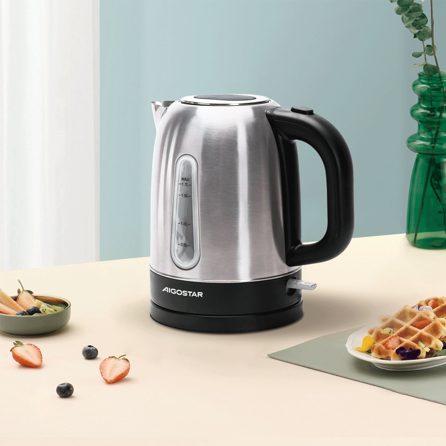 Aigostar - Bouilloire 1,7l 2200W/230V chrome mat