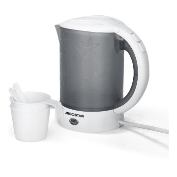 Aigostar - Bouilloire avec deux tasses 0,6l 650W/230V gris