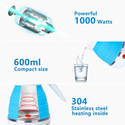 Aigostar - Bouilloire de voyage 600ml 1000W/230V