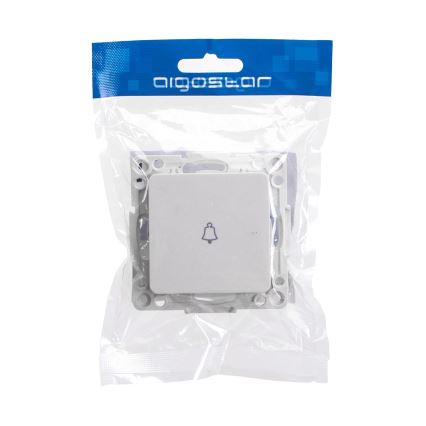 Aigostar - Bouton-poussoir de sonnette simple sans cadre, blanc
