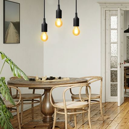 Aigostar - Câble d'alimentation 1xE27/60W/250V noir