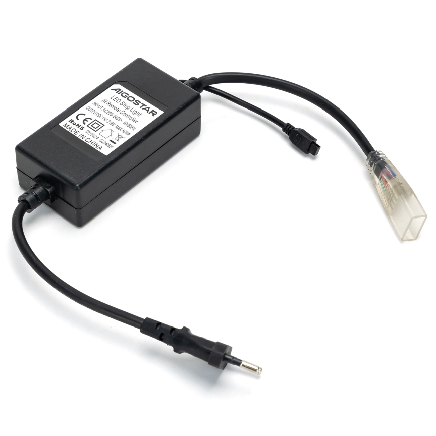 Aigostar - Câble d'alimentation pour ruban LED RGB 1000W/230V avec télécommande