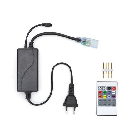 Aigostar - Câble d'alimentation pour ruban LED RGB 600W/230V avec télécommande