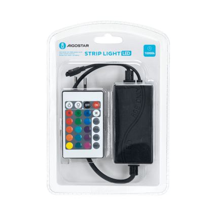 Aigostar - Câble d'alimentation pour ruban LED RGB 600W/230V avec télécommande