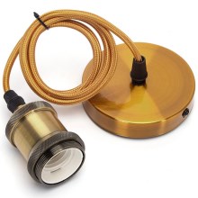 Aigostar - Câble de charge 1xE27/60W/230V doré